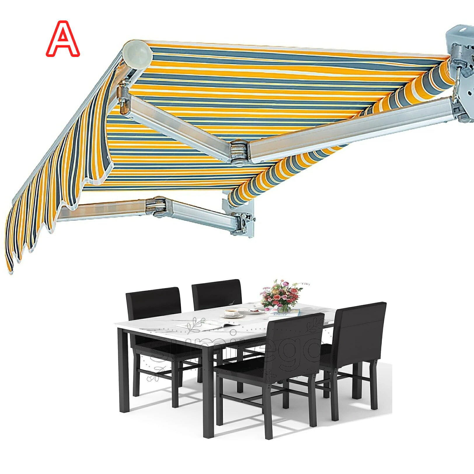 乐天商城 - 日除け シ ェード ひさし 屋根 後付け サンシェード 庭 オーニングテント サンシェード ベランダ 伸縮式 オーニングテント手動格納式キャノピーオーニング/ガゼボ 日よけオーニング つっぱり式 レストラン用クランクハンドル オーニング