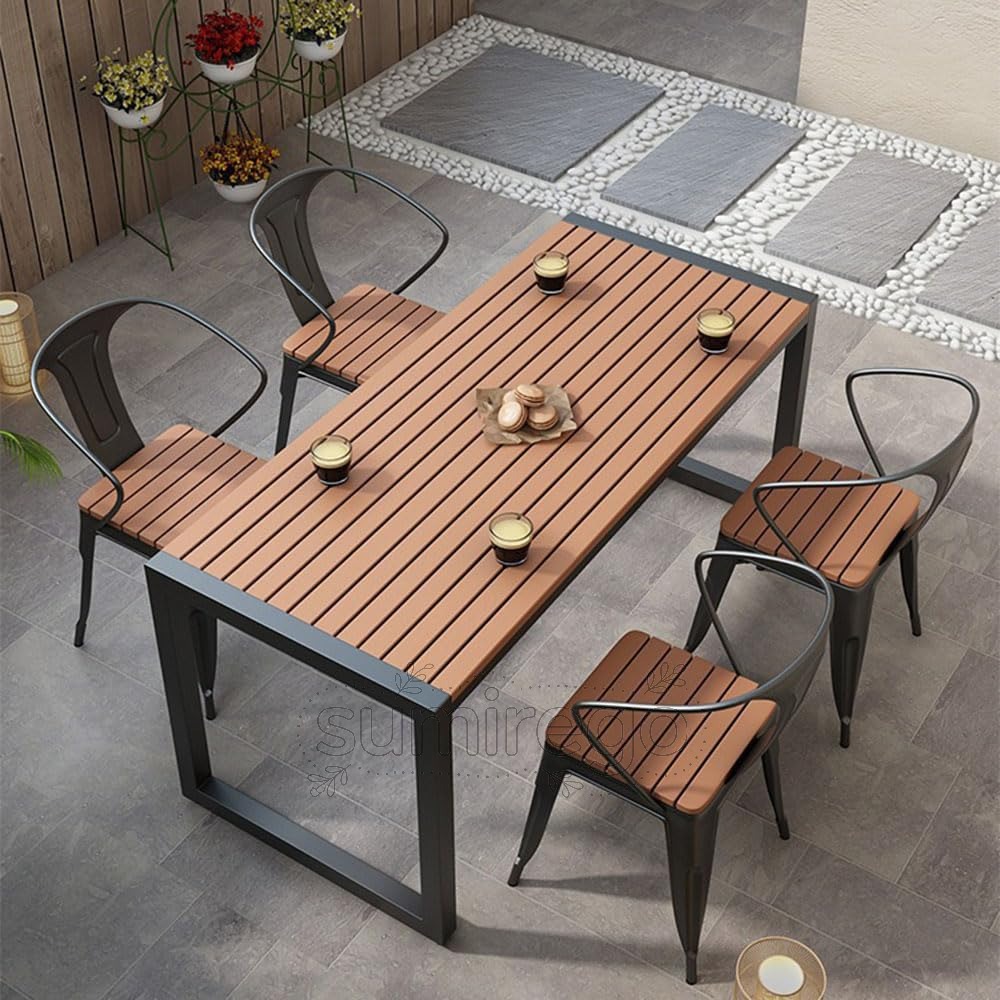 5pcs用 庭用 椅子4脚） 庭用セット SP樹脂 ガーデンテーブル 野外 ベンチ ガーデンファニチャー 椅子 一体型収納 用 雨ざらし ガーデニング バルコニー ガーデン家具 ベランダ おうち時間,黒