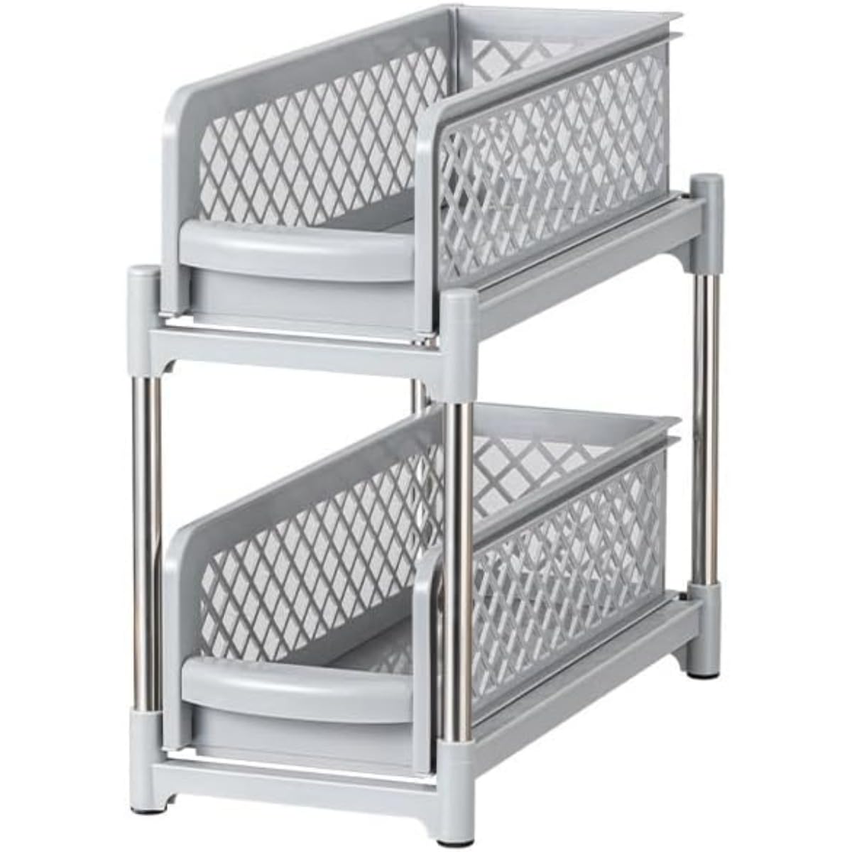 調味料収納 キッチン スリム シンク下 引き出し スライド式 洗面台下 隙間 卓上棚 2段式大容量 調味料..