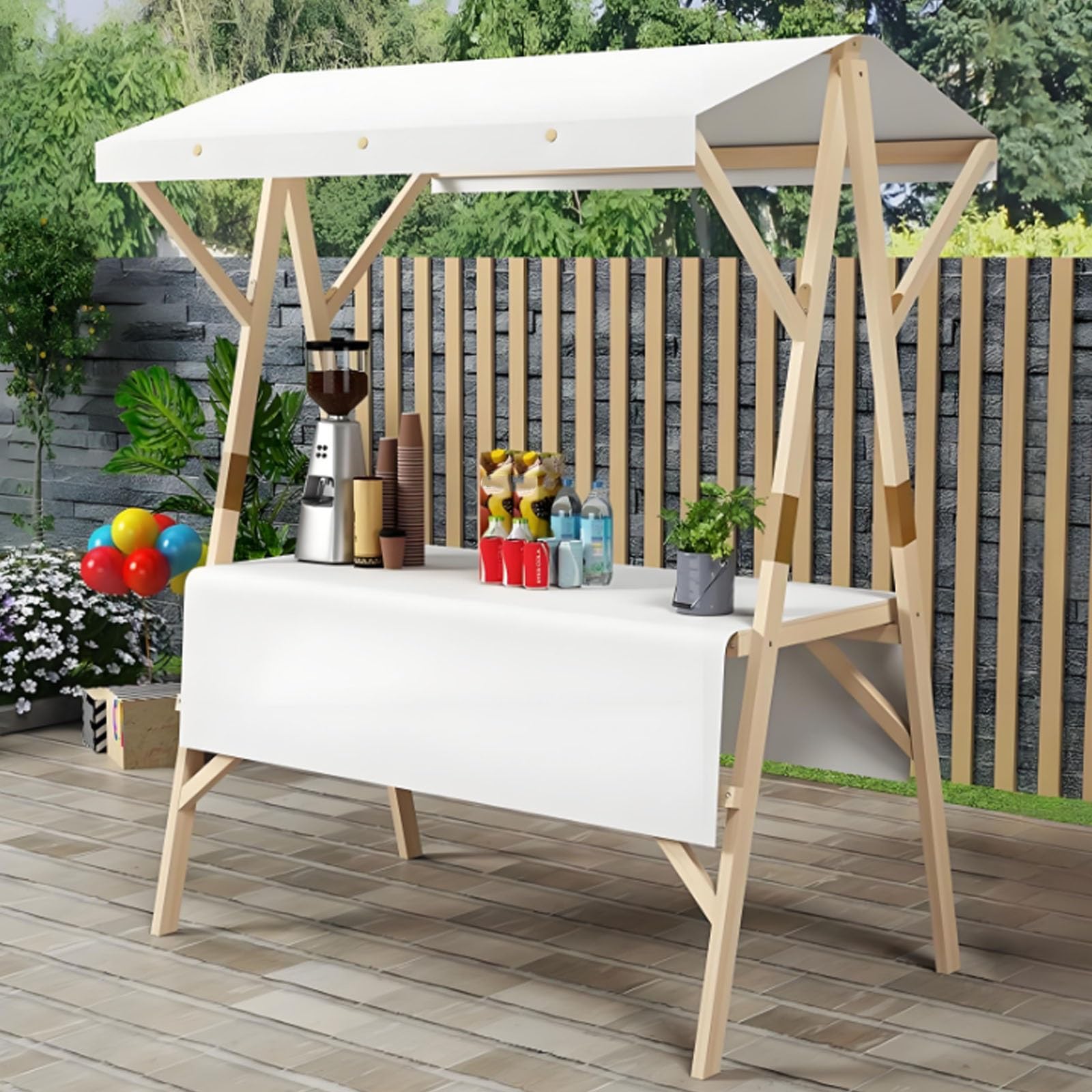 屋台ブース 仮設屋台セット 折りたたみ式 木製 移動販売ブース 軽量 フードカート 屋外販売スタンド 屋..