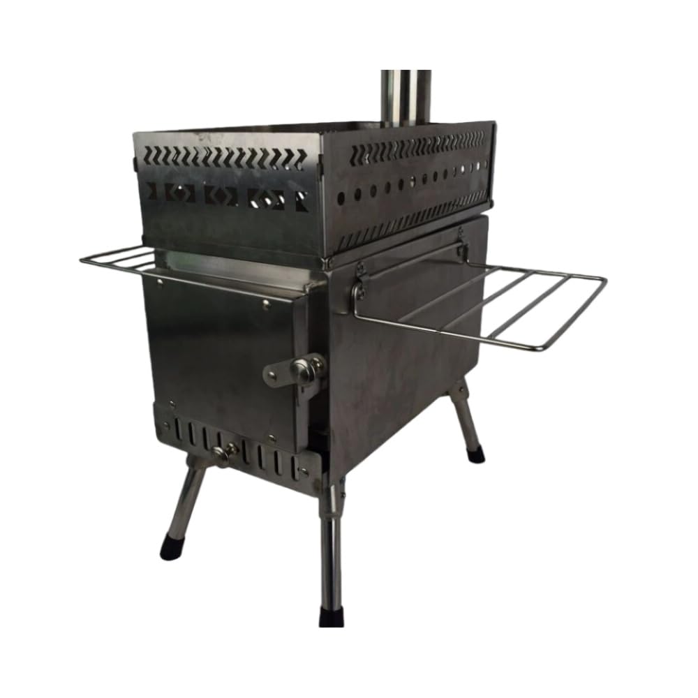 キャンプ テント ストーブ 冬 サウナ ストーブ ウォーマー アウトドア 薪ストーブ ポータブル 暖房 燃焼ストーブ 家庭 テント 旅行 キャンプ用 ウォーマー ステンレス製 (シルバー,ステンレス鋼)