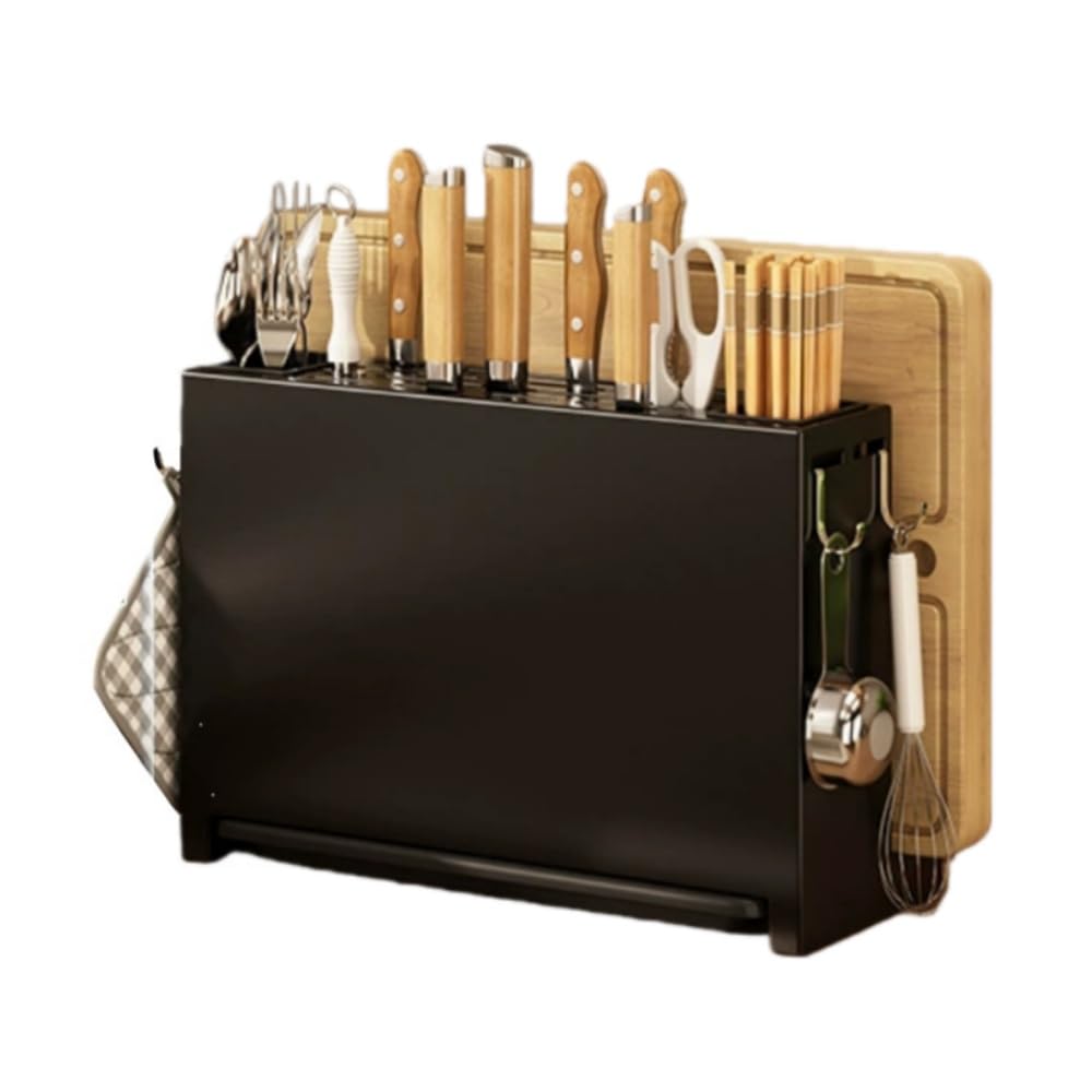 包丁立て、包丁スタンド、多機能収納ラック、俎板スタンド、まな板立て、キッチンツールスタンド、箸立..