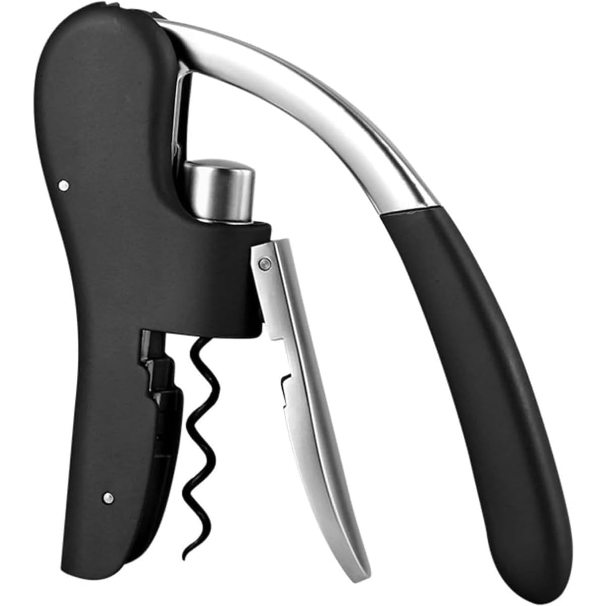 ワインオープナー ワイン オープナー 亜鉛合金 シャンパン オープナー ポータブル コルク栓抜き (ブラ..