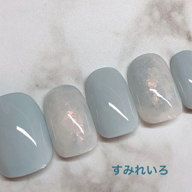 楽天すみれいろネイルネイルチップ つけ爪 マリンネイル かわいい ショート ロング ブライダル 夏ネイル nail プレゼント 短い爪 小さい爪 大きい爪 ベリーショート ちび爪 大人ネイル 付け爪　ホワイトネイル　白　【1678】ホワイトパステルブルーマーブル清楚 b/ap