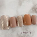 ネイルチップ つけ爪 デザインネイル かわいい ショート ロング ブライダル 秋ネイル nail プレゼント 短い爪 小さい爪 大きい爪 ベリーショート ちび爪 大人ネイル 付け爪 ホワイトネイル シンプル 茶系 【1681】 テラコッタベージュラメb/ap