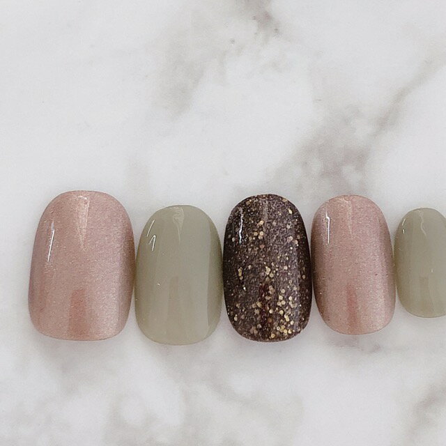 ネイルチップ つけ爪 ブライダルネイル かわいい ショート ロング デザイン 夏ネイル nail プレゼント 短い爪 小さい爪 大きい爪 ベリーショート ちび爪 大人ネイル 付け爪　オフィスネイル　シンプル【1896】ランダムブラウンラメ