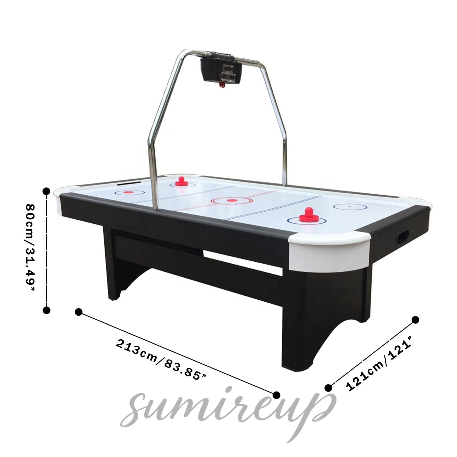 SUMIREUP楽天市場店のテーブルアイスホッケー、ホッケーテーブル、エアホッケーテーブル、エアサスペンションテーブル、ゲームテーブルアーケードゲーム用エアホッケーテーブルレッドパック｜アングル3