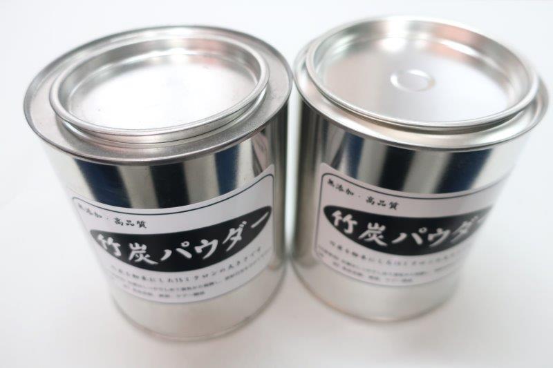 【2個セット】竹炭パウダー 400g×2　缶入り（缶、ラベルデザインは予告なく変更し...