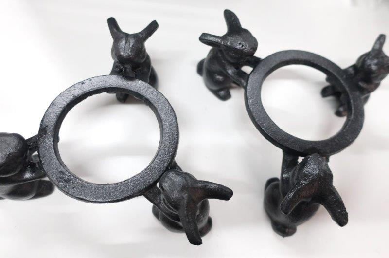 【2個セット】鉄製 うさぎ 五徳