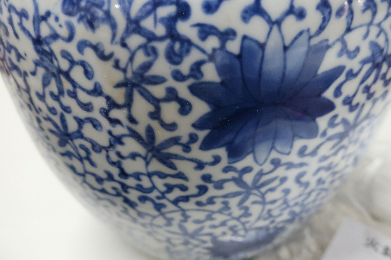 菊花手火鉢 h20cm 底石 底ネンドの商品画像