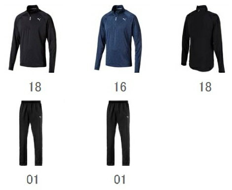 プーマ 2018FW puma-515762-515778 コアラン フード ハーフ ジップ トップ・パンツ 上下 セット