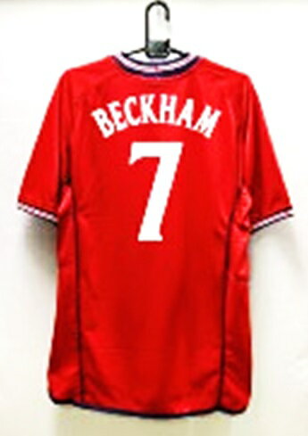 ネーム・ナンバー付き アンブロ 2002-03 イングランド アウェイ レプリカ ゲーム シャツ 半袖 リバーシブル