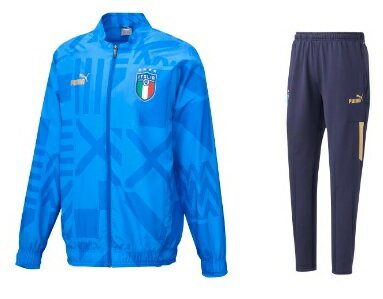 楽天スミタスポーツ楽天市場店プーマ　2022-23　　767060-17-767061-13　イタリア　FIGC　ホーム　プレマッチ　ジャケット・パンツ　上下　セット　ジュニア　キッズ