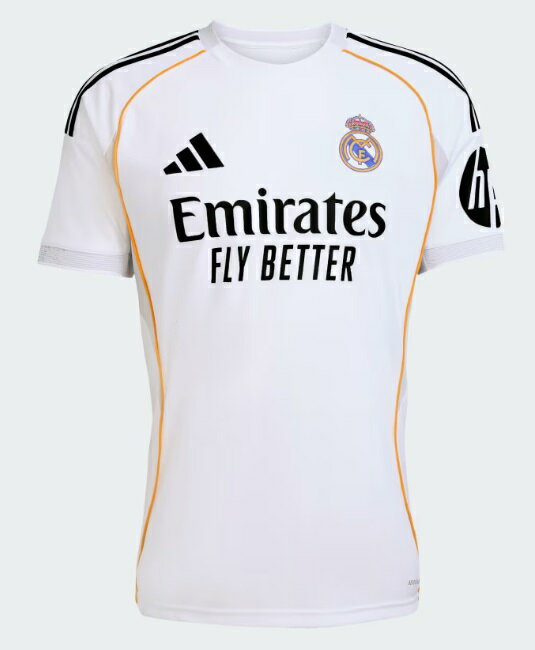 アディダス　2025-26　JJ1931　KRN60　レアル　マドリード　ホーム　レプリカ　ゲーム　シャツ　半袖　..
