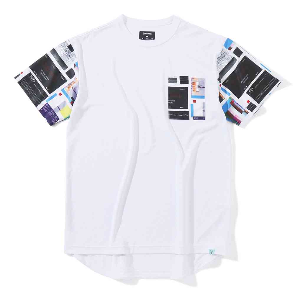 スポルディング SMT23011 Tシャツ デジタルコラージュポケット ホワイト(WH)