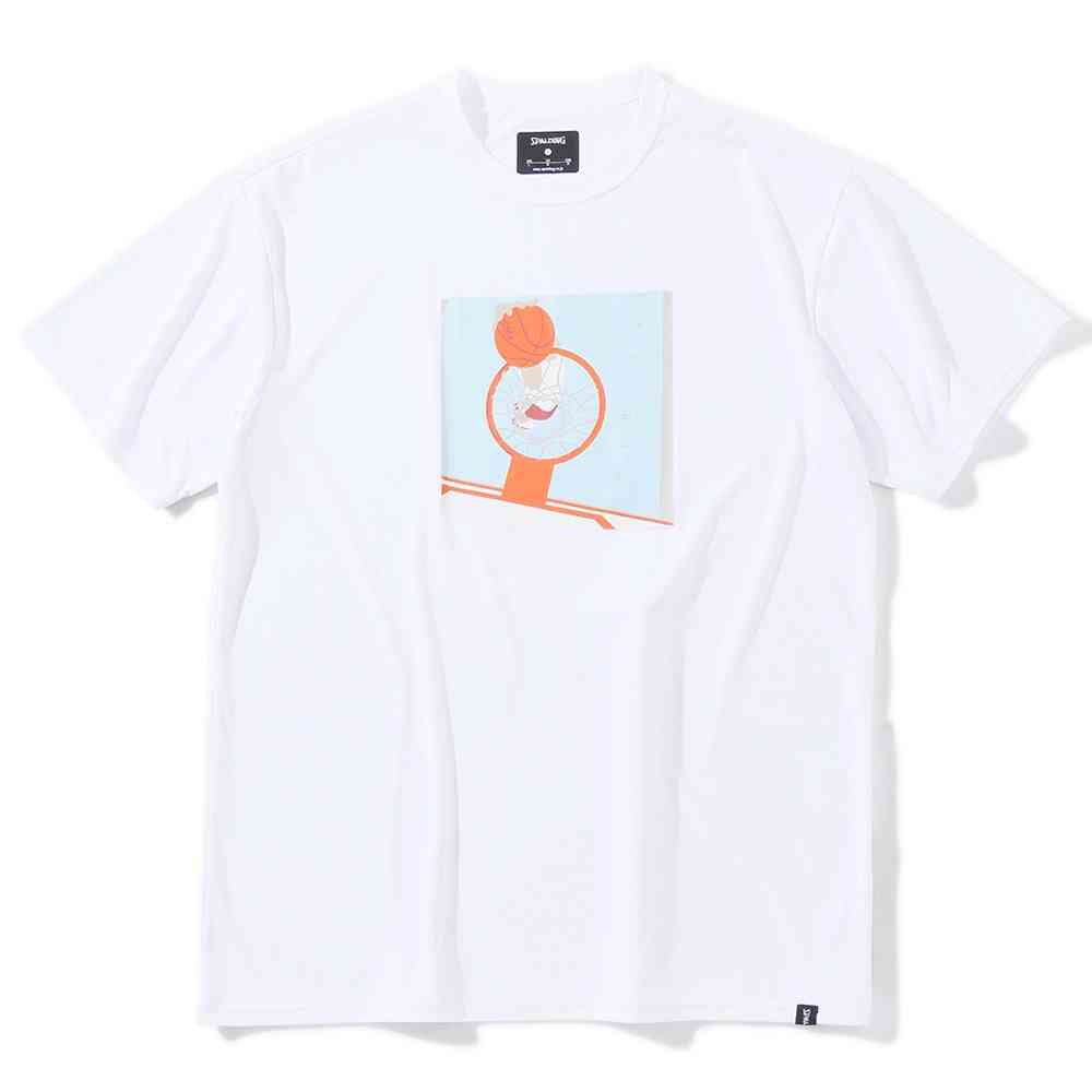 スポルディング SMT23017 Tシャツ ダンク スムースドライ ホワイト(WH)