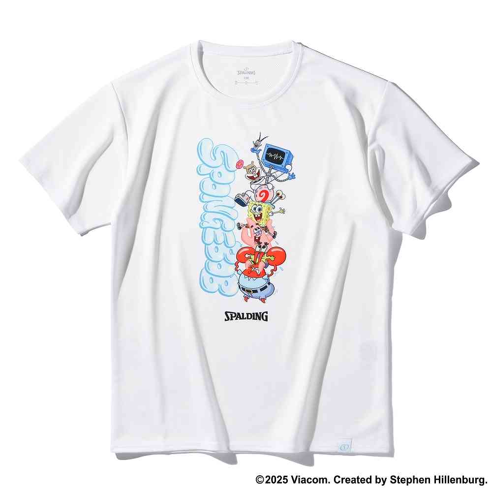 スポルディング SJT25178S ジュニア Tシャツ スポンジ・ボブ キャラクター! ホワイト(WH)