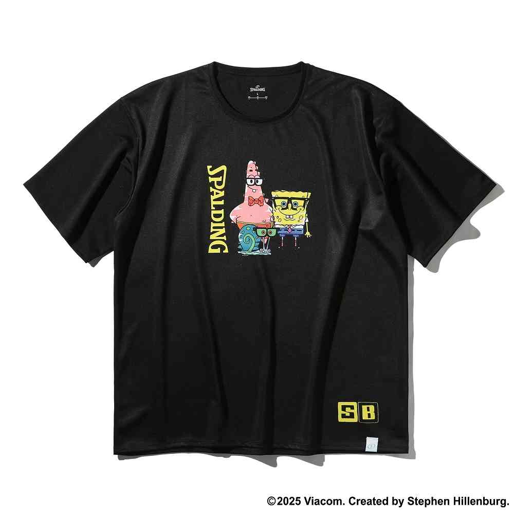 スポルディング SMT25146S Tシャツ スポンジ・ボブ ドレスアップ ! ブラック(BK)