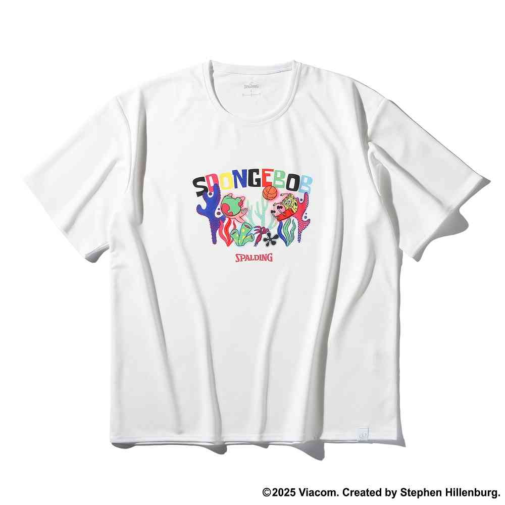 スポルディング SMT25151S Tシャツ スポンジボブ アンダーザシー ! ブラック(BK)
