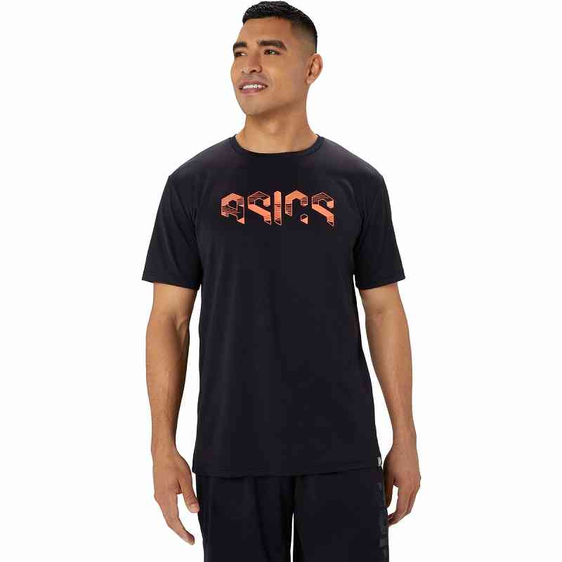 アシックス asics 2031E494 ASICS HEX GRAPHIC DRY SS TEE PERFORMANCE BLACK/FLASH CORAL