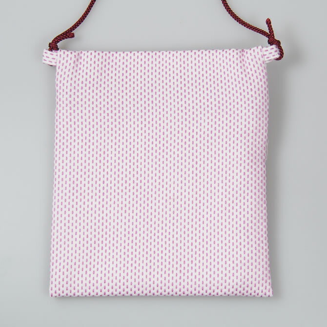 ＜メール便対象＞　お祭りポシェット（ポーチ）　一本刺し子　ピンク　[ お祭り用品 お祭り衣装 お祭り装束 祭用品 祭衣装 祭装束 かばん 財布 小銭入れ お土産 おみやげ 和柄 刺子 ]