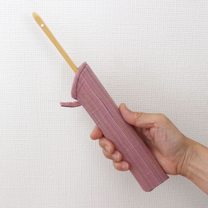 扇子オプション用品　祭すみたや限定オリジナル　扇子用ケース　遠州綿紬　扇子入れ　ピンク縞　（大 小）　[ 祭り 扇子 せんす センス SENSU プレゼント用 贈答用箱 贈り物用箱 お土産用箱 海外土産 ]