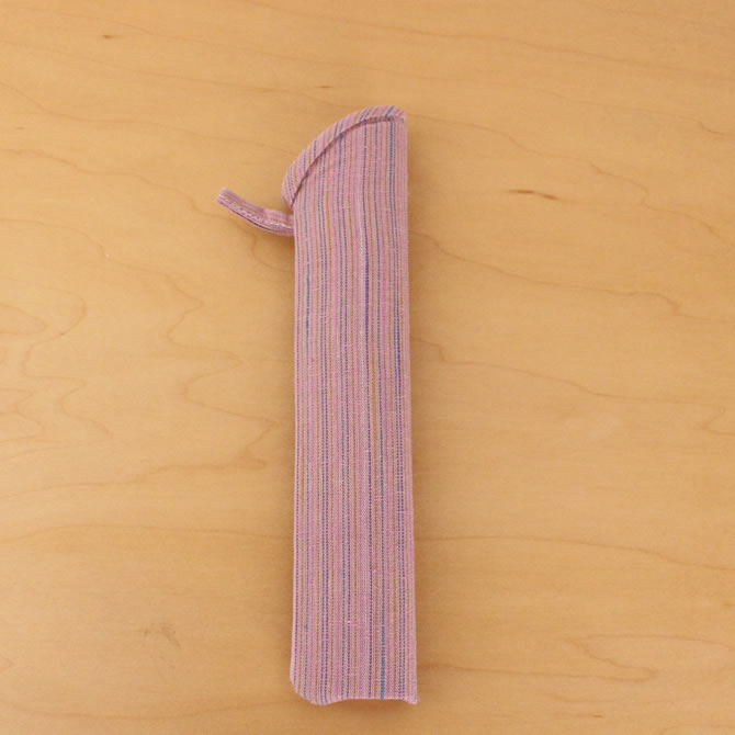 扇子オプション用品　祭すみたや限定オリジナル　扇子用ケース　遠州綿紬　扇子入れ　ピンク縞　（大 小）　[ 祭り 扇子 せんす センス SENSU プレゼント用 贈答用箱 贈り物用箱 お土産用箱 海外土産 ]