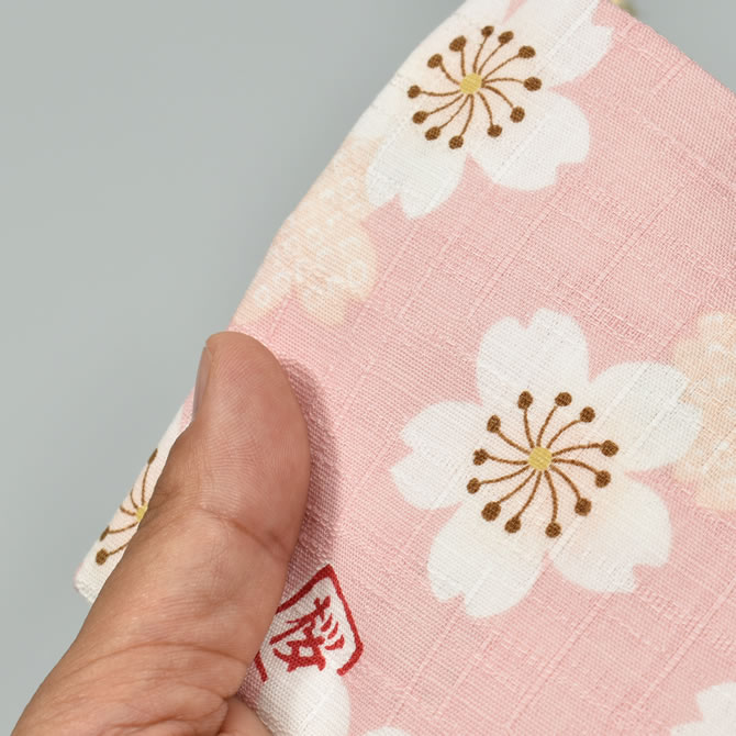 スマホ操作対応 お祭り専用ポーチ　柄 : 大さくら　桃色　[ 祭り ポシェット バッグ ケース スマートフォン iPhone X i Phone PLUS 大画面 スマホケース お祭り用品 お祭り衣装 携帯 桜 ピンク ]