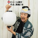 お祭り用品　無地　ビニール提灯　尺丸（黒輪）白　[ 提灯 無地提灯 ビニール製 ちょうちん 紅白 祭用品 祭り chouchin しろ lantern 祭提灯 まつり提灯 白張無地 ]　【48-400-0004-02】