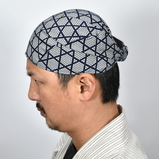 ＜メール便対象＞　お祭り用品　ワンタッチ式 喧嘩かぶり　親子かごめ（紺）　[ 祭...