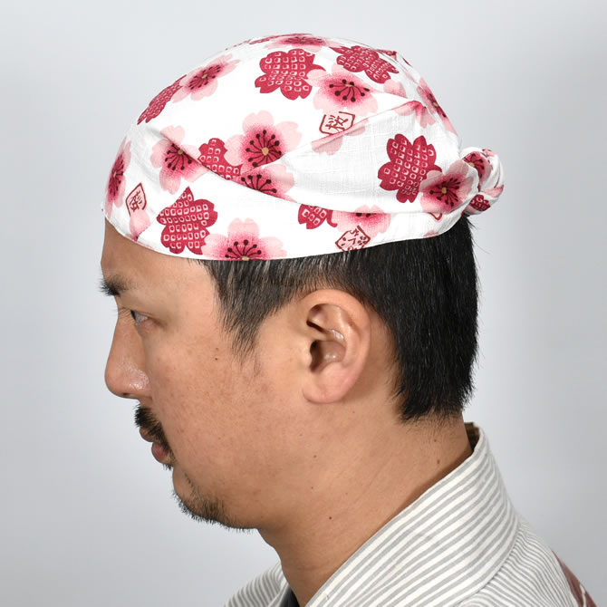 ＜メール便対象＞　お祭り用品　ワンタッチ式 喧嘩かぶり　大さくら（ピンク）　[ ...