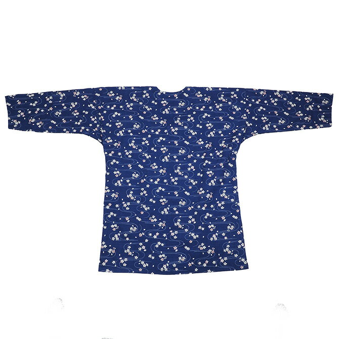 ＜あす楽対応＞祭すみたや限定商品　鯉口シャツ　波に桜　（紺色）　特大　[ 祭り 衣装 女性 お祭り用品 大人用 お祭り衣装 祭り用品 祭り衣装 鯉口シャツ 大人 こいくち シャツ 肉襦袢 祭用品 即日配送 即日出荷 即日配達 祭用品 男性 ]