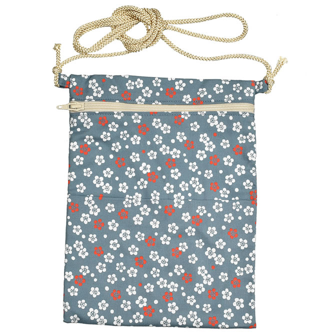 ＜メール便対象＞ 東京江戸一 お祭りポシェット（縦長ポーチ） 梅 【受注生産】出荷まで10日間かかります [ 祭り用品 小銭入れ スマホケース スマホ入れ スマートフォン バッグ 和柄 江戸小紋 小紋柄 ]