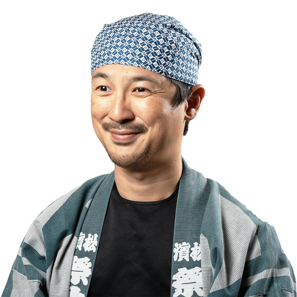 ＜メール便対象＞　お祭り用品　ワンタッチ式 喧嘩かぶり　東京江戸一　江戸市松　...