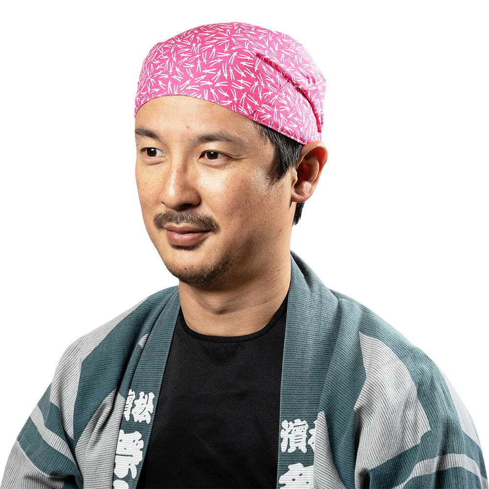 ＜メール便対象＞　お祭り用品　ワンタッチ式 喧嘩かぶり　東京江戸一　ピンク松葉...