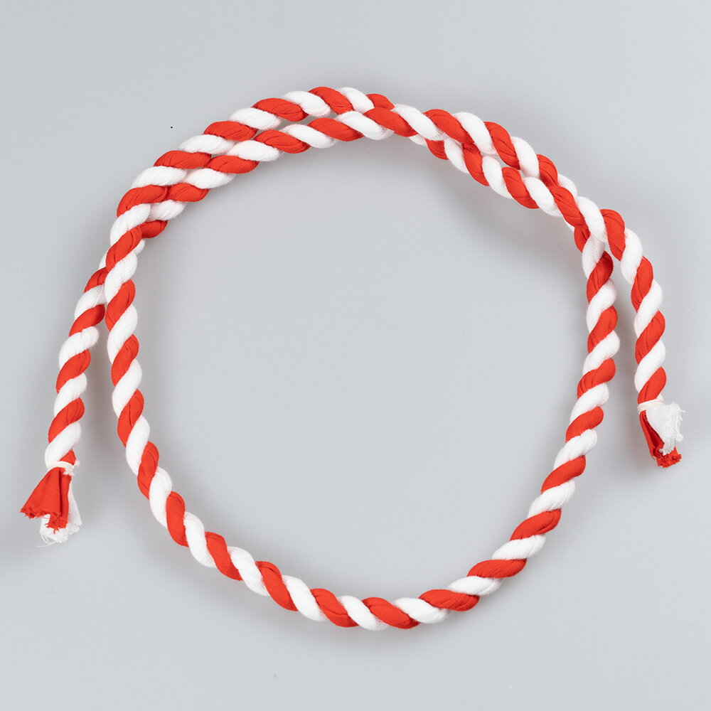 ＜メール便対象＞お祭り用品　手作りねじりはちまき 紅白　直径 : 約8mm　[ 鉢巻き ハチマキ 捻り鉢巻 捻りはちまき 捻り鉢巻き ねじりはちまき ねじり鉢巻き ねじりハチマキ hachimaki HACHIMAKI 赤白 祭り 衣装 お祭り衣装 ]