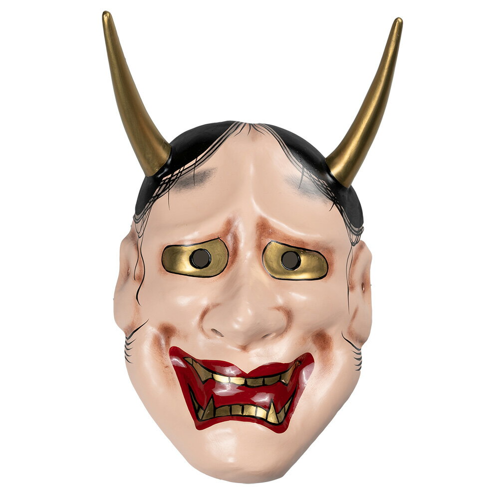 高級お面　般若・はんにゃ（肌色）　張子製（紙製）　[ お面 おめん 紙 お祭り 縁日 祭り用品 お祭り用..