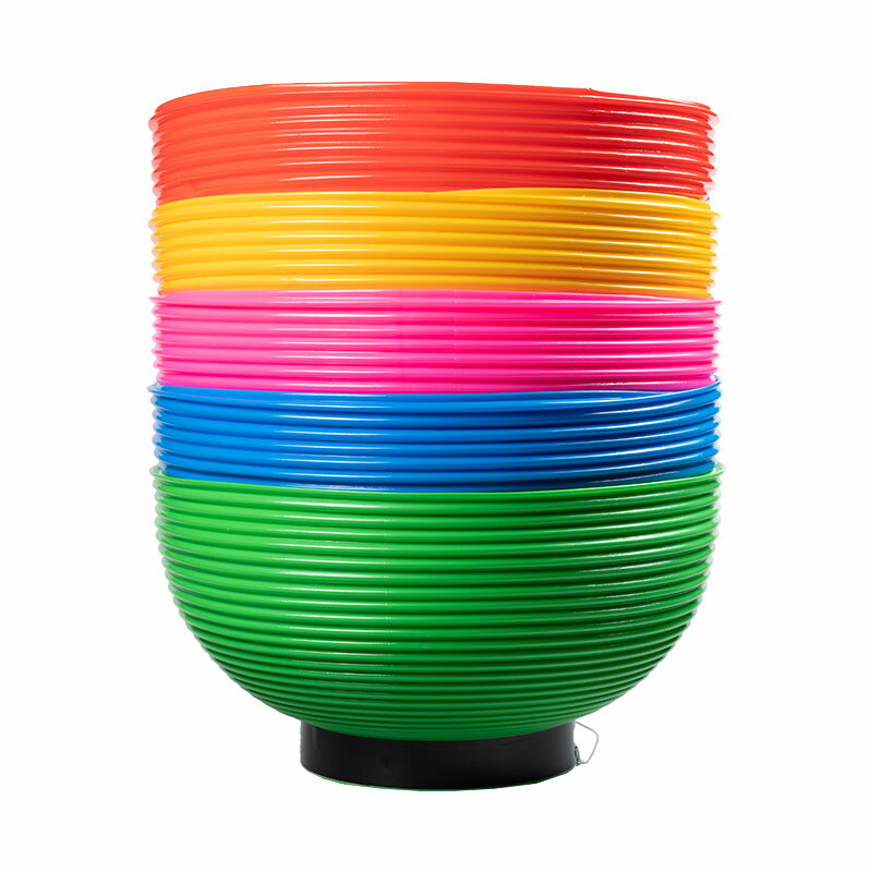 お祭り用品　ポリ提灯（ちょうちん）　八丸（5色セット）　各色1個ずつ（5個セット）　赤×1　青×1　黄×1　緑×1　桃×1 2