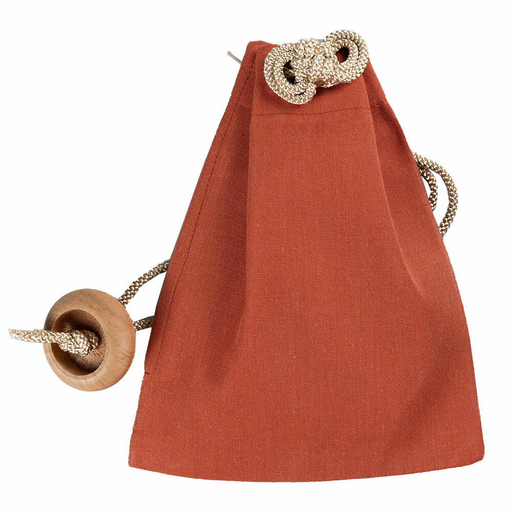 ＜メール便対象＞　お祭り用品　腰下げ巾着袋　遠州綿紬（緋色）　[ 巾着 和柄 祭り 衣装 お祭り用品 ..