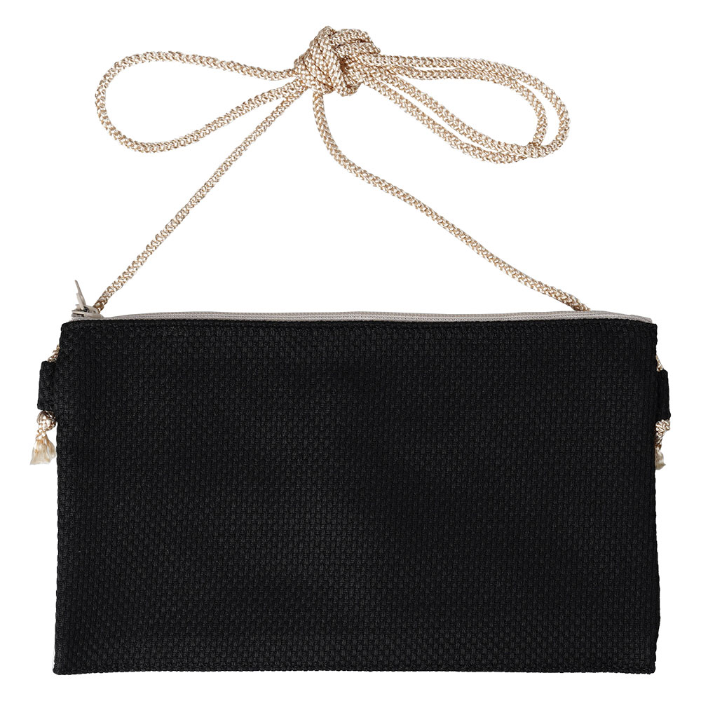 スマホ操作対応 お祭り専用ポーチ　柄 : 黒刺子　[ 祭り ポシェット バッグ ケース スマートフォン iPhone MAX 大画面 スマホケース お祭り用品 お祭り衣装 携帯 刺し子 ]