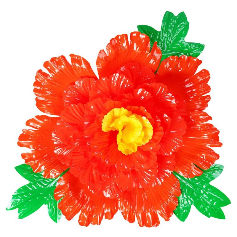 【お祭り・お神輿用品】花笠用ボタン花　赤　大　花がさ・はながさ・牡丹・ぼたん・山形花笠まつり・花傘・花笠踊り・花傘踊り・花がさ踊り・花笠おどり・花傘おどり・ダンス・お祭り衣装・祭衣装・お祭り用品・祭用品