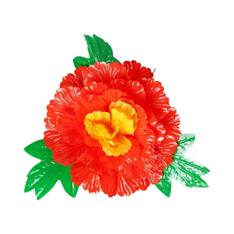 【お祭り・お神輿用品】花笠用ボタン花　赤　小　花がさ・はながさ・牡丹・ぼたん・山形花笠まつり・花傘・花笠踊り・花傘踊り・花がさ踊り・花笠おどり・花傘おどり・ダンス・お祭り衣装・祭衣装・お祭り用品・祭用品