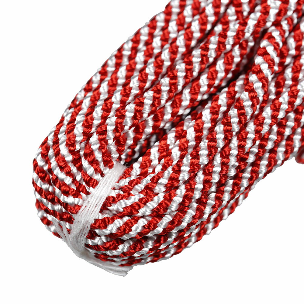 江戸打ち紐　紅白　中15m巻き売り　[ 江戸打紐 組紐 組み紐 ひも ヒモ お祭り用品 材料 素材 ハンドクラフト 手作り ハンドメイド DIY ]