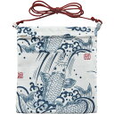 <メール便対象> お祭りポシェット(ポーチ) 小粋白地に鯉 [ お祭り用品 お祭り衣装 お祭り装束 祭用品 祭衣装 祭装束 かばん 財布 小銭入れ お土産 おみ...