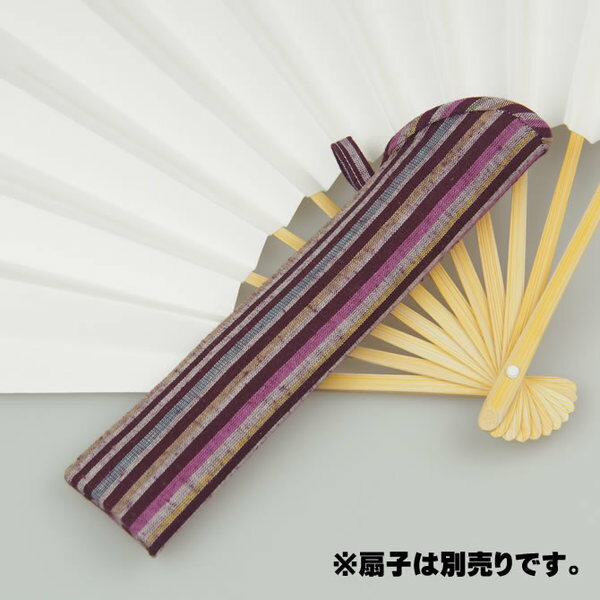 扇子オプション用品　祭すみたや限定オリジナル　扇子用ケース　遠州綿紬　扇子入れ　エンジ　（大 小..