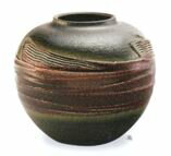 辰砂線彫花瓶 6.5号