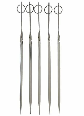 バーベキュー 焼き金串5本組み 21cm スチール製