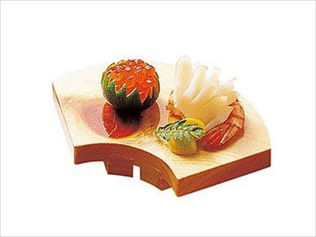 樂天商城 - 桧・紅節ミニ盛台 扇型 (すべり止め付)