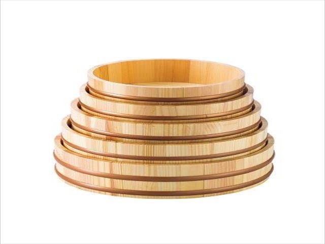 天然木盛込桶　クリアー（目皿付）　9寸