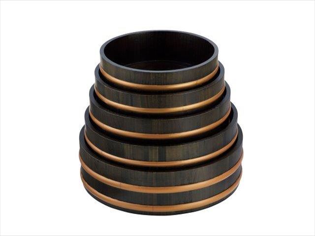 樂天商城 - 【送料無料】天然木盛込桶　黒彩色（目皿付）　尺3